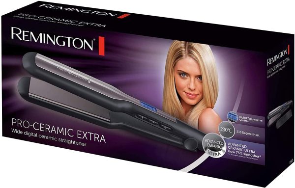 Remington Piastra per Capelli, Piastra Capelli Lisci, rivestimento in Ceramica Ultra, Piastre extra Lunghe, 150-230??, Pro-Ceramic Extra S5525 - immagine 3