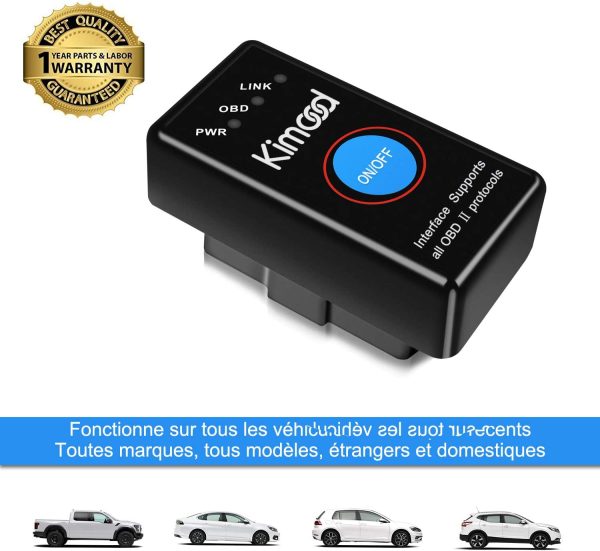 OBD2 Bluetooth 4.0,  Nuova Versione Diagnosi per Auto, Mini Adattatore Wireless Codice Errore di Scansione per Veicolo - Connessione via Bluetooth a Dispositivi IOS, Android e Windows - immagine 5