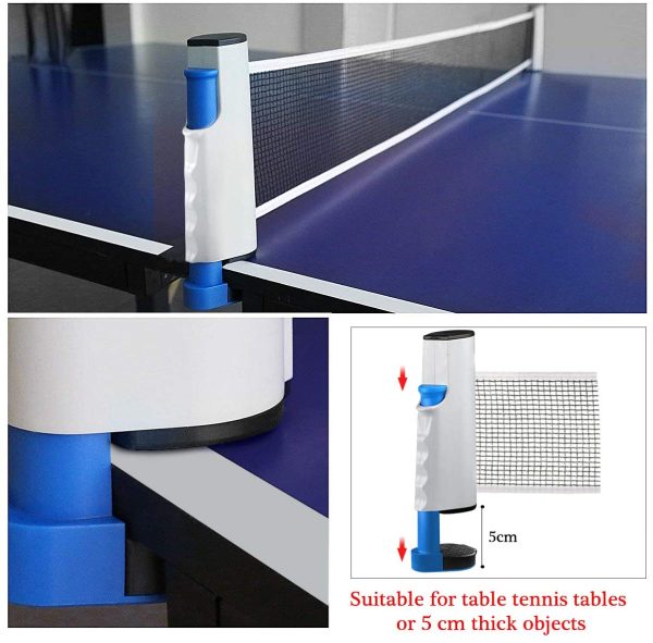 XDDIAS Set da Ping Pong,Professionale Tennis da Tavolo Racket Set , Racchetta/Pagaia + Palline/Sfere + 1 Regolabile Rete per attivit?? All'aperto al Coperto