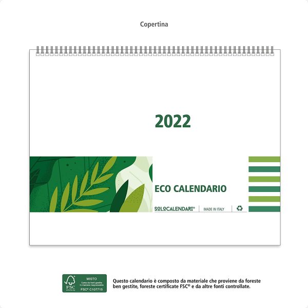 Calendario 2022 da Tavolo con Feste Settimane Lune e Santi - ECOLOGICO in Carta Certificata FSC? e Amico dell'Ambiente - Misura 19,5x16 cm - immagine 9