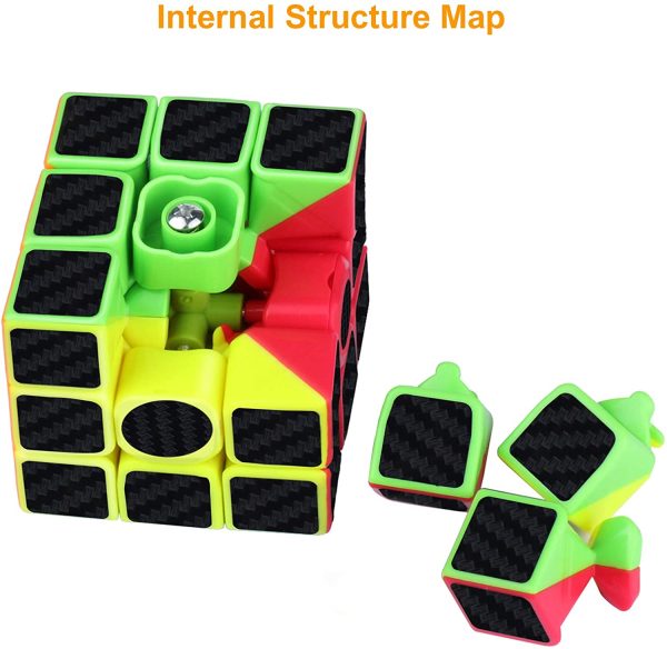 Gritin Cubo Magico, 3x3 Smooth Velocit Cubo Puzzle e Tornitura Facile, Super Resistente con Vivido Cubo Colorato per Gioco di Allenamento Mentale o Idea Regalo per Feste - immagine 2