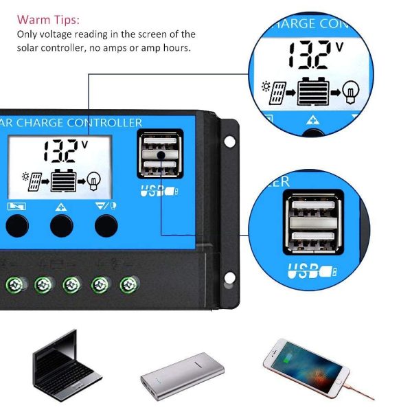 Y&H 10A 12V 24V regolatore di carica solare automatico Controller PWM LCD Dual USB 5V uscita pannello solare regolatore fotovoltaico