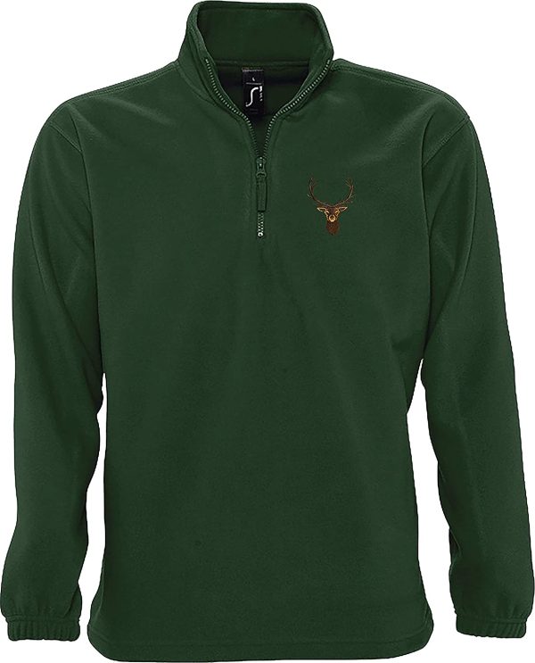 Baddery Felpa in Pile: Cervo -Regalo per i Cacciatori - Caccia Uomo Donne - Sweatshirt Lavoro - Fleece Pullover Outdoor - Inverno Caldo Montagna - Sport Verde Cervo Army Hunting Cacciatore - immagine 2