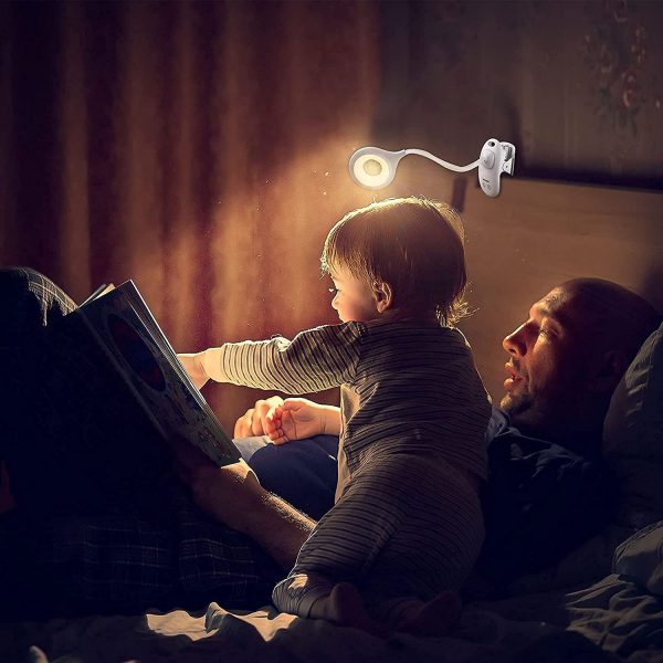 Lampada da Lettura,22 LED Luce da Lettura con Luce Notturna 3 Modalit?? Lampada con Pinza,Luce per Lettura Flessibile Lampada da letto USB Ricaricabile Lampada da Libro per Letto,Tablet - immagine 7