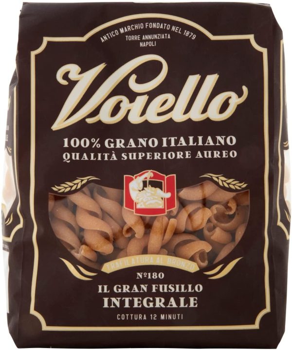 Voiello Pasta Gran Fusilli Integrali N.180, Pasta Corta di Semola Grano Aureo 100% - 500 g - immagine 5