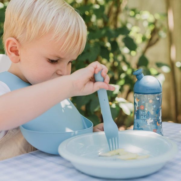 Suavinex 401236, Set Di Posate Per Neonati. Posate Per Bambini Per Mangiare Fuori Casa. Per Bambini Dai 12 Mesi In Su. Colore Acquamarina - 89 g - immagine 2