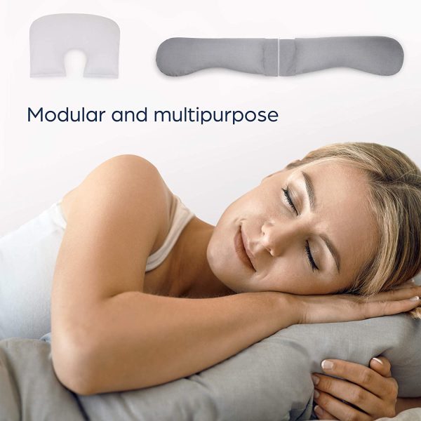 Cuscino Gravidanza e Allattamento Forma di U Modulabile per Dormire di Lato e Allattare in comodit?? Federa Esterna Rimovibile 100% Cotone Multifunzionale Mamma e Neonato (Grigio) - immagine 6