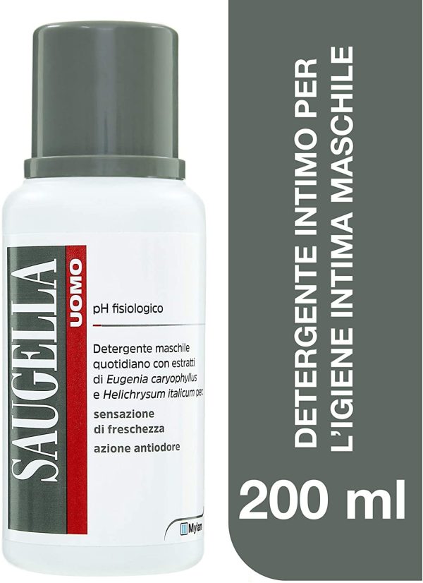 Saugella Uomo Detergente Intimo, pH fisiologico, 200 ml - immagine 2