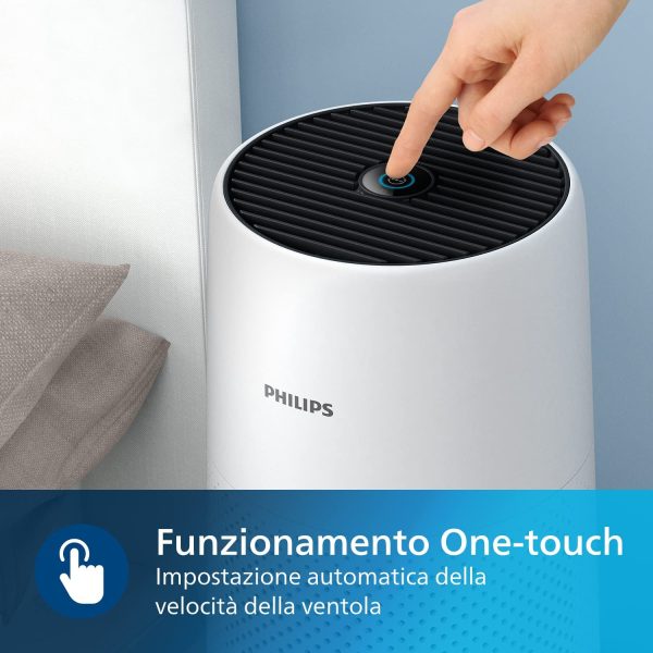 Philips 800 Series Purificatore D'aria - rimuove germi, polvere e allergeni in ambienti fino a 49m2, 3 Velocit??, Modalit?? Sleep (AC0820/10) - immagine 5