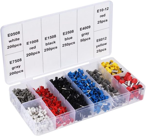 1200pcs Connettori Elettrici,0,5 ~10 mm2Multi Size puntalino per crimpare,Puntalini per connettori per crimpare,Wire Connettore Crimp Terminal - immagine 4