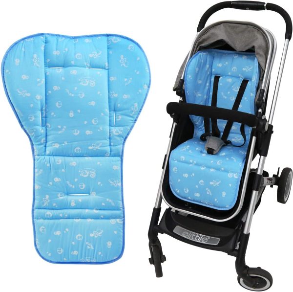 NEWSTYLE Passeggino Universale Cuscino,Cartoon Passeggino Pads Cuscino in cotone per seggiolino per bambini Adatto per bambini di quattro stagioni (Blu) - immagine 5