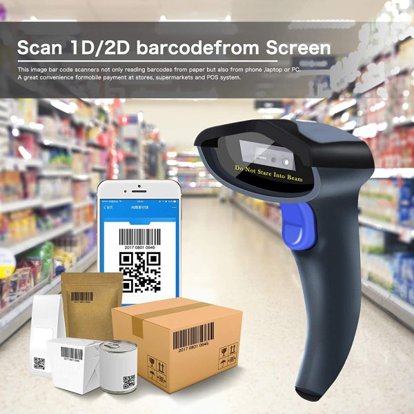 W8-X Lettore Codici a Barre 2D (2,4 G wireless e Bluetooth e cavo USB) Barcode Scanner con QR PDF417 DataMatrix Maxicode per telefoni cellulari, Android,iOS,ipad,PC,Windows,MAC OS. - immagine 3