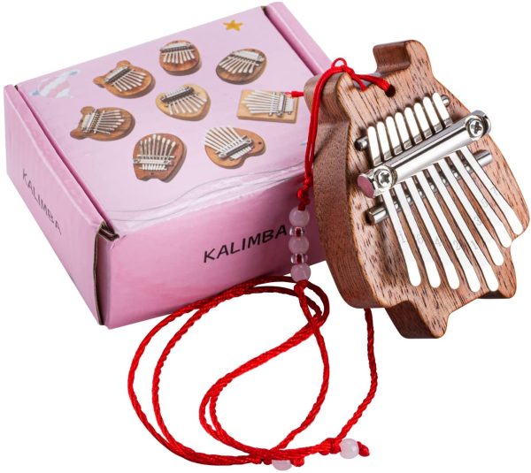 Olycism 8 chiavi Kalimba Portatile Pollice Pianoforte Marimbas dito Pianoforte Strumento Musicale Ciondolo per Bambini Adulti Principianti Professionale Regalo di Musicale Accessorio Mini - immagine 4