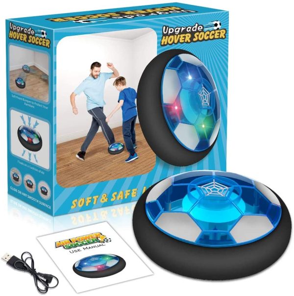 Baztoy Pallone Calcio Fluttuante, Giocattoli Bambini Palla Ricaricabile da Casa con Luci LED Hover Soccer Ball Interno Compleanno Natale Regali per Ragazzi Ragazze Giochi 3 4 5 6 7 8 9 10 Anni - immagine 6