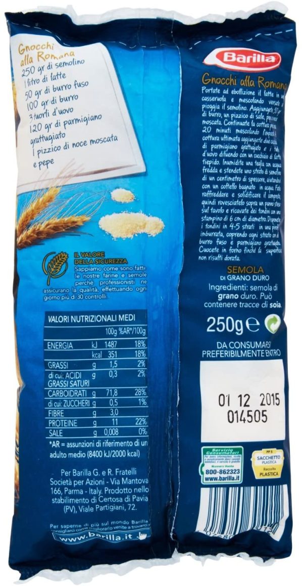 Barilla Semola di Grano Duro, Ideale per Gnocchi alla Romana e Minestre, 250g - immagine 4