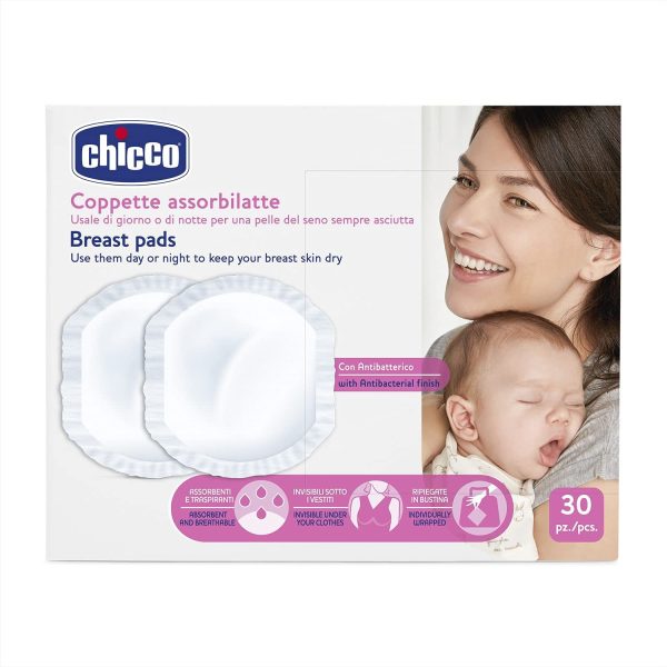 Chicco Coppette Assorbilatte con Antibatterico, Igieniche e Super Assorbenti, Dischetti Usa e Getta per Allattamento, Invisibili sotto i Vestiti, Con Striscia Adesiva, 30 Coppette, Bianco - immagine 4