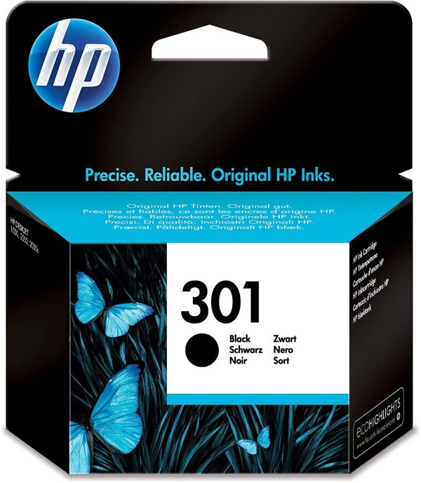 HP 301 CH561EE Cartuccia Originale, 190 Pagine, per HP DeskJet Serie 1000, 1050 1510, 2000, 2050, 2510, 2540 e 3050, HP Envy Serie 4500 e 5530 e HP Officejet Serie 2620 e 4630, Nero - immagine 2