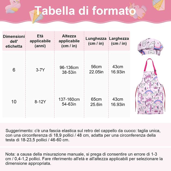 Anpro 27 Pezzi Set da Cucina per Bambini, Unicorno Set di Chef Gioco di Utensili Bambini da Accessori, Cuoco Cappello Utensili da Cucina Mitt, Ideale Regalo di Compleanno e Natale, 3-7 Anni ?? - immagine 3