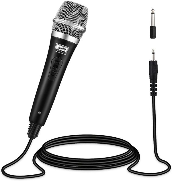 Microfono dinamico per karaoke per canto con cavo XLR da 13 ft, microfono portatile in metallo compatibile con macchina/altoparlante/amplificatore/mixer - immagine 2