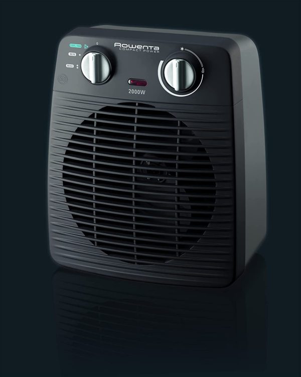 Rowenta SO2210 Compact Power Termoventilatore Potente e Compatto, Riscalda e Raffredda Gli Ambienti, Ottimo per Qualsiasi Stagione, 2000 W, 220 V, Nero - immagine 7