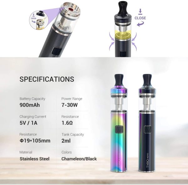 VAPTIO TYRO NANO Kit di partenza con 900 mAh 30 W Sigaretta Elettronica Vape Starter Kit Vaporizzatore No E Liquid No Nicotine - immagine 4