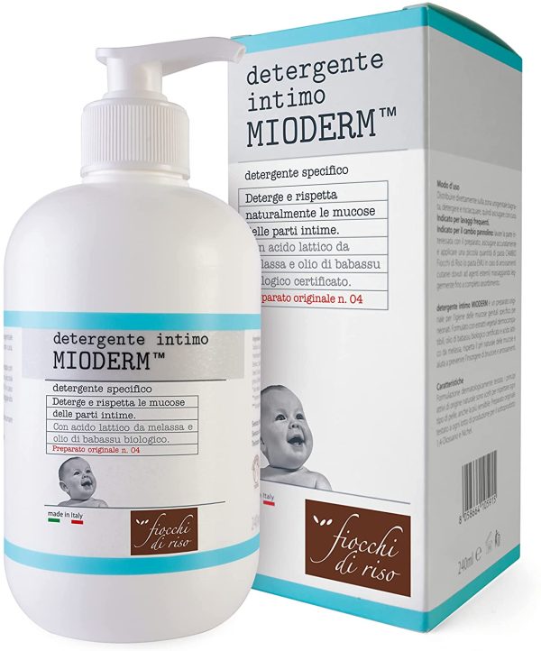 Fiocchi di Riso - Detergente Intimo MIODERM - 240ml - CAMBIO PANNOLINO - Deterge e rispetta le mucose delle parti intime prevenendo arrossamenti.