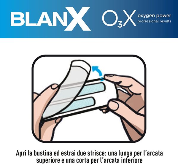 BlanX, O3X Strisce Sbiancanti, Con Ossigeno Attivo e Licheni Artici, Sbiancamento Denti, Denti Straordinariamente Bianchi - 10 Strisce - immagine 5