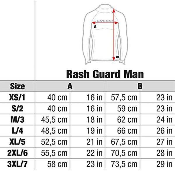 Cressi Rash Guard Man Long SL, Maglia Elastica Protettiva Maniche Lunghe Uomo