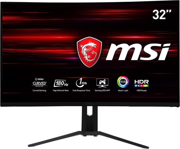 Optix MAG322CR Monitor Gaming 32" Curvo, Display 16:9 Full HD (1920x1080), Mystic Light RGB, Freq 165Hz, 1ms, Pannello VA, Curvatura 1800R, AMD Freesync, Gaming OSD APP - immagine 8