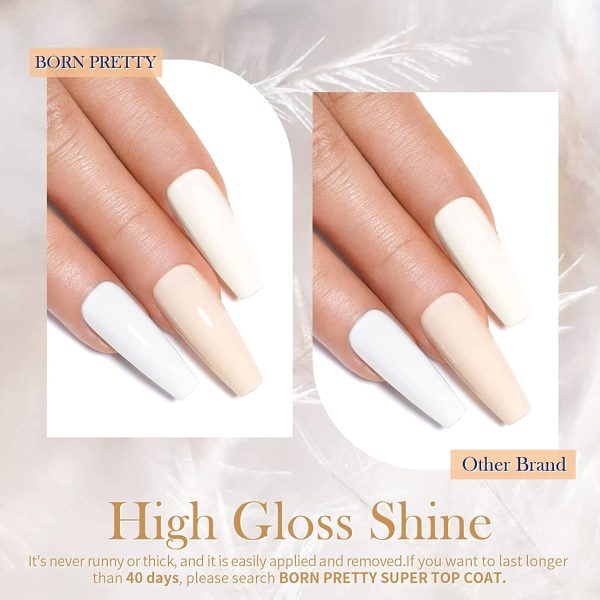 BORN PRETTY Smalto semipermanente per unghie Bianco brillante, Shell Pearl Glitter Smalto per unghie Gel UV LED Gel a lunga durata Smalto per unghie Ritaglio Design 6 colori Set da 10 ml - immagine 2