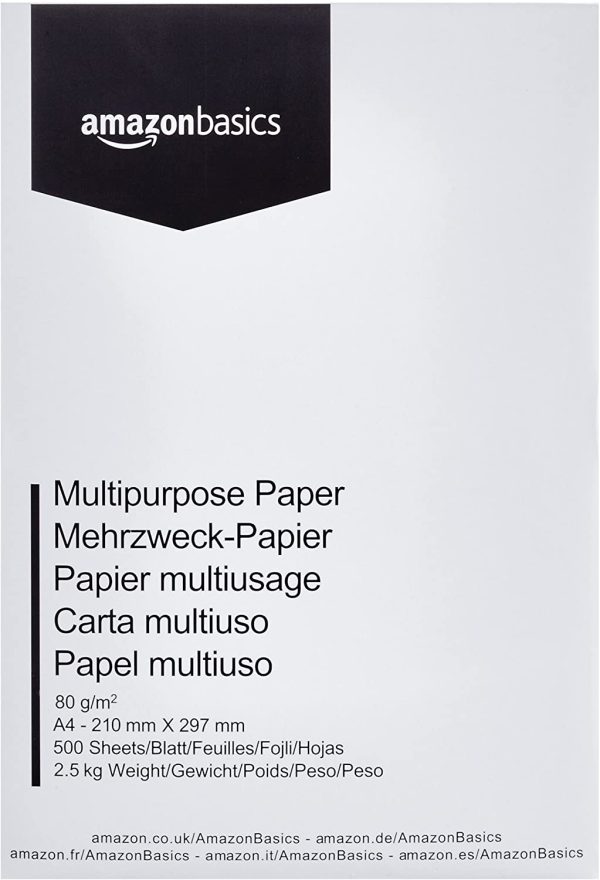 Elco 60296 confezione da 500 buste con finestra, formato DL, colore: bianco & Amazon Basics Carta da stampa multiuso A4 80gsm, 5x500 fogli, bianco - immagine 4