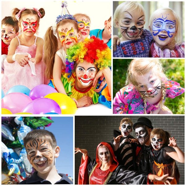 URAQT Truccabimbi, 36 Colori Face Body Painting, Pittura Corpo Sicuro e Non Tossico, per Ottimo per Bambini, Ragazzi, Halloween, Natale, Cosplay - immagine 8