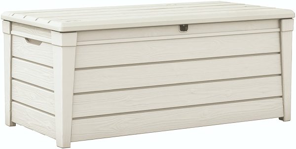 Keter - Baule da Giardino Brightwood Poolbox, capacit?? 454 Litri 145x69,7x60,3 Centimetri