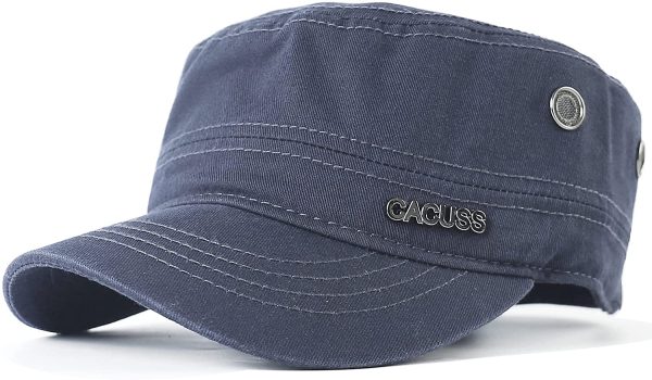 CACUSS Uomo Cappello Trucker Cappello da Camionista Militare Cadet cap Uomini Traspirante Cotone Cappello da Baseball Regolabile per Ambientazione Esterna, Sport, Viaggi - immagine 3