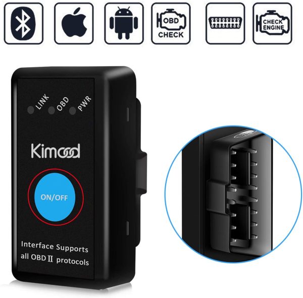 OBD2 Bluetooth 4.0,  Nuova Versione Diagnosi per Auto, Mini Adattatore Wireless Codice Errore di Scansione per Veicolo - Connessione via Bluetooth a Dispositivi IOS, Android e Windows