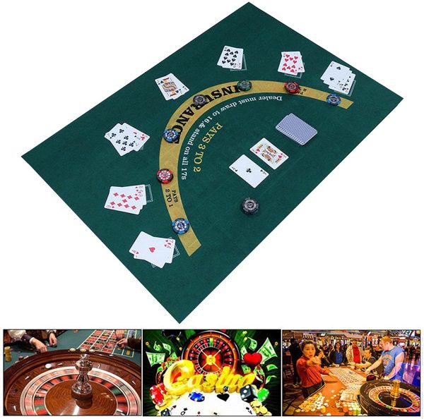 Tappeto Poker Professionale 6090cm, Tavolo da Poker ?CDoppia Faccia Tappetino Poker Deluxe ?C Panno Poker Professionale ?C Tappeto Poker Tovaglia per Blackjack, Craps, Roulette, Texas Hold'em - immagine 3