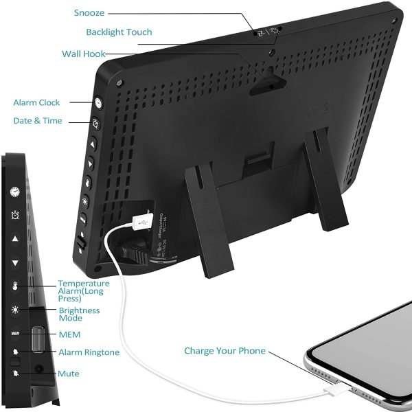 Stazione Meteo Automatica Digitale Wireless Meteorologica con Ampio Schermo LCD Display Sveglia Tempo Data Temperatura umidit?? Previsioni di Tempo con Sensore Esterno Wireless - immagine 4