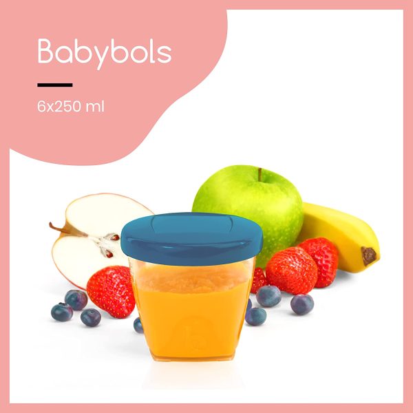 Babymoov A004309 Babybols Set Da Sei Vasetti Ermetici Conservazione Pappe, 250 Ml - immagine 5