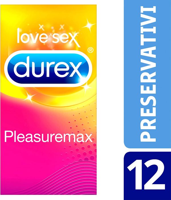 Durex Pleasuremax Preservativi Stimolanti con Nervature, 12 Pezzi