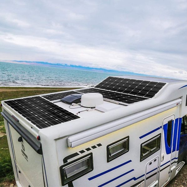 DOKIO Pannello Solare 100W 12V Monocristallino Fotovoltaico Impianto Camper Casa Baita