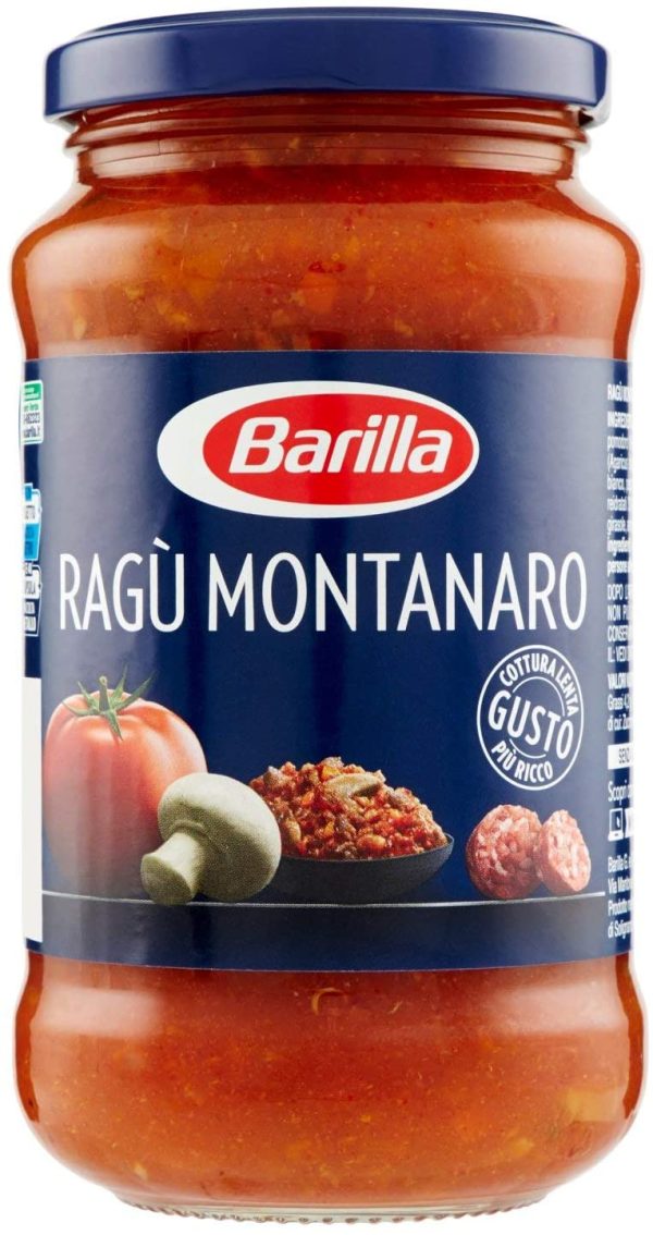 Barilla Sugo Rag?? Montanaro, Salsa Pronta al Pomodoro con Salsiccia e Funghi, 400g