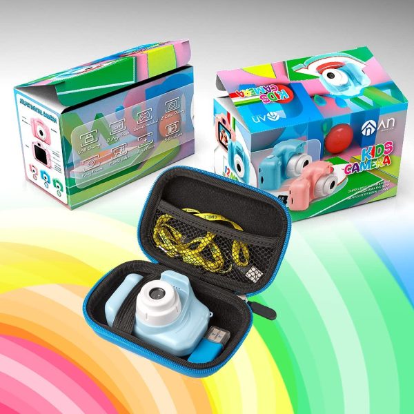 An ShopTo Macchina Fotografica Bambini Fotocamera Bambina e Bambino Azzurra 20Mp Micro SD 32gb Borsa Custodia in Gomma Antiurto Impermeabile Zoom 8X Idea Regalo di Compleanno da 2 a 8 Anni - immagine 8