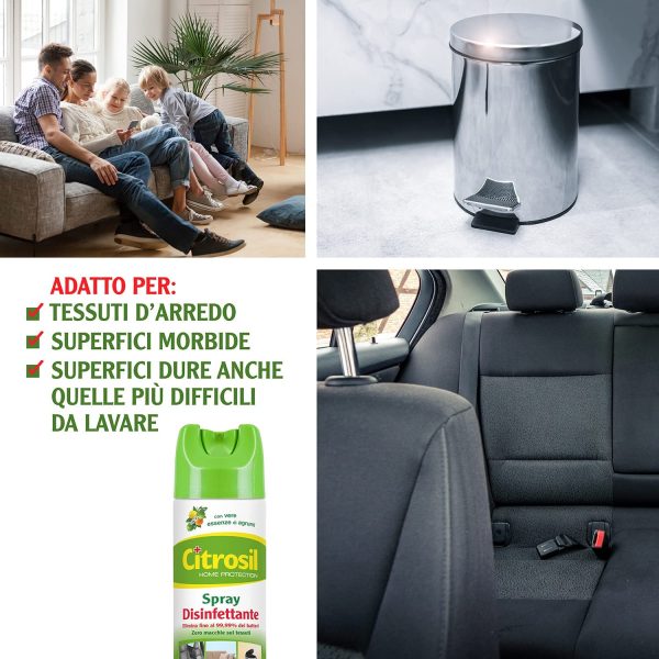 Citrosil Home Protection - Spray Disinfettante Superfici Multiuso, Elimina Fino al 99,9% dei Batteri, con Vere Essenze di Agrumi, 300 ml x 3 Confezioni - immagine 4