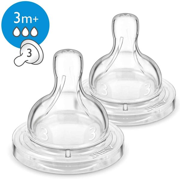 Philips Avent Classic+ SCF633/27 - Tettarella Anti-colic, Flusso Medio (3 fori), 3m+, Confezione da 2 - immagine 5