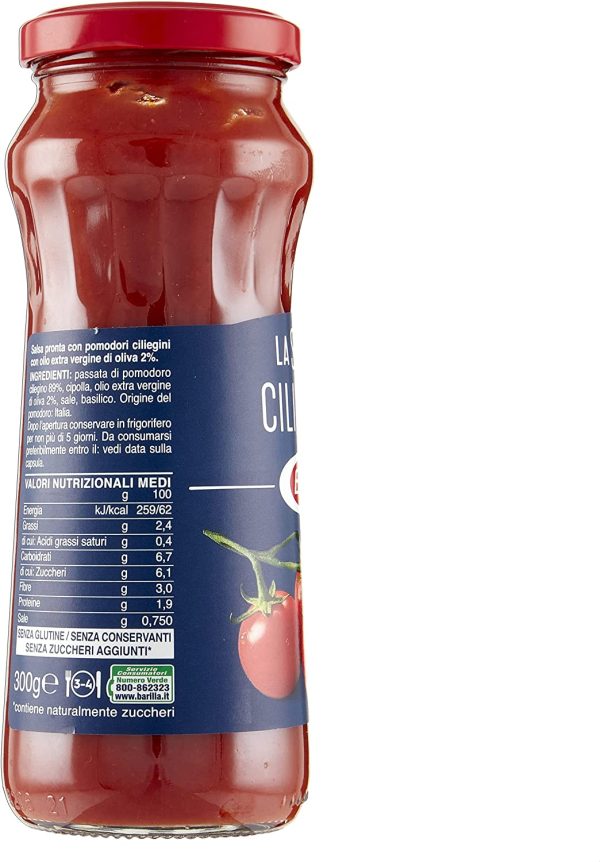 Barilla Salsa Pronta Ciliegini con Pomodori Ciliegini 100% Italiani, Senza Conservanti e Zuccheri Aggiunti, 300 g - immagine 7