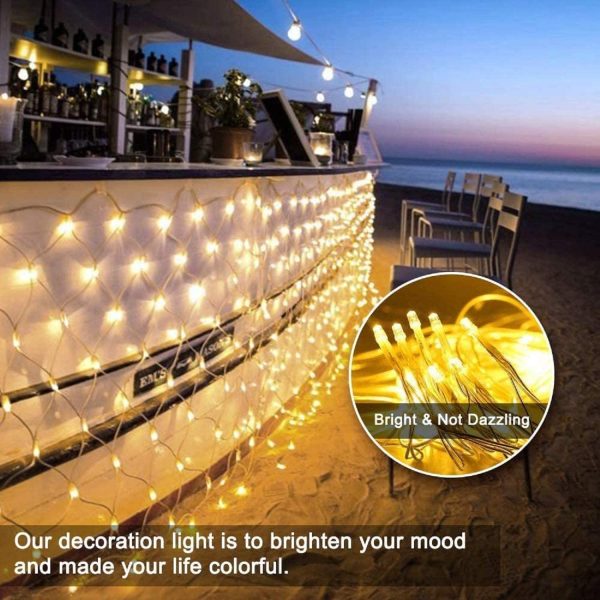 Rete di Luci a LED, 200 LED Catene Luminose 3x2M 8 Modalit?? Impermeabile Energetico, Dimmerabile per Casa GiardinoTerrazza DIY Natale Feste Halloween Bianca Caldo