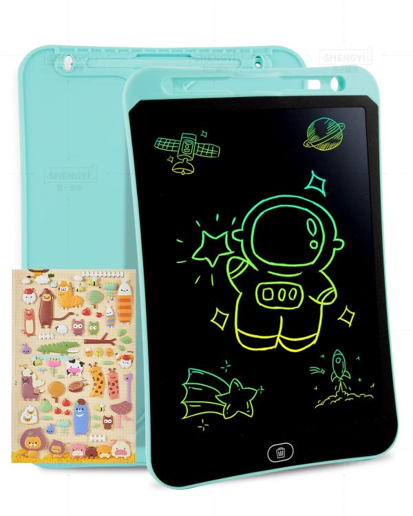 Tavoletta Grafica LCD Scrittura Colorato 10 Pollici, Lavagna da Disegno Cancellabile Portatile, Regalo Bambini, Tavoletta Grafica per Giochi Bambini 2 3 4 5 6 7 Anni Ragazze (Blu) - immagine 4