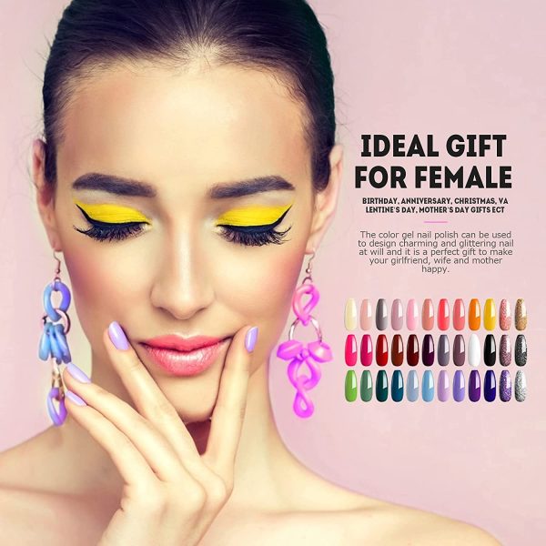 Gel Unghie Smalto Unghie 36 Colori Kit Gel Unghie??Gel Smalto per Unghie Smalto Adesivo per Unghie Unghie Gel Kit Professionale Smalti Semipermanenti per Unghie Smalto Gel Unghie UV (Multi-accessori) - immagine 7