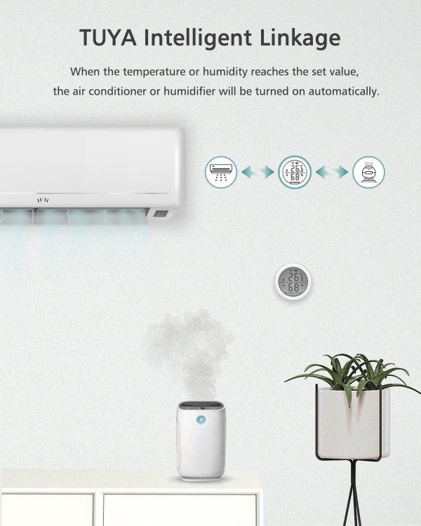 ichyiong Termometro Ambiente Interno, Termometro Igrometro Digitale Wifi, Monitor LCD USB e Batterie, Sensore di Temperatura di Umidit?? Controllo Remoto con TUYA/Google Assistant e Alexa - immagine 6