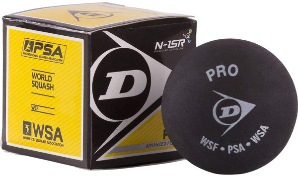 Dunlop D N 1SR Palla da squash, Nero, 1 pezzo